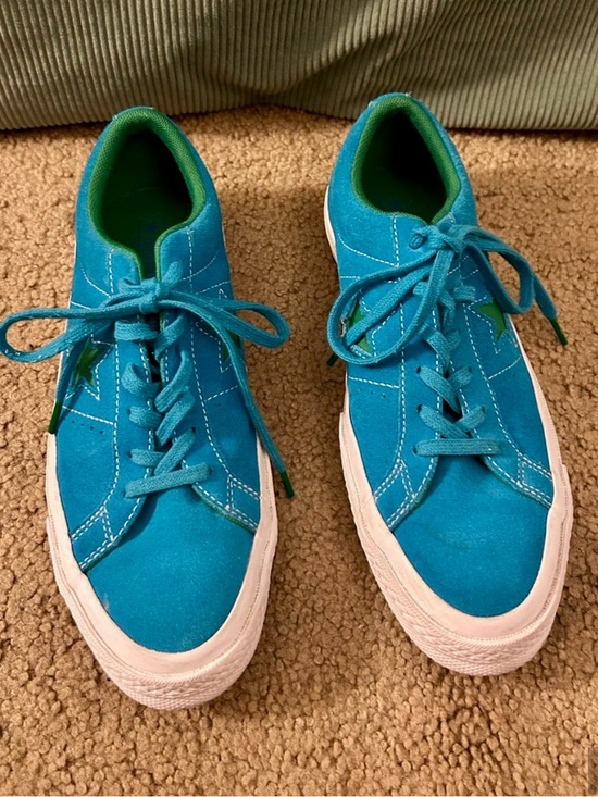 Converse Shoes - Converse One Star Blue Suede Sneakers - Women's Size 8